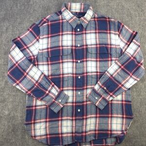 Polo Ralph Lauren Shirt Adult Large Blue Plaid Long Sleeve Button Up Viscose